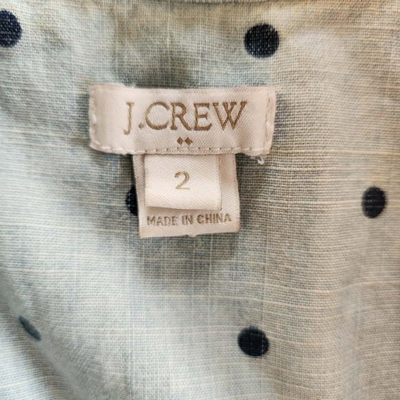 J. Crew Factory Women's Chambray Denim Polka Dot Sleeveless Top Tank size 2 - Picture 3 of 5